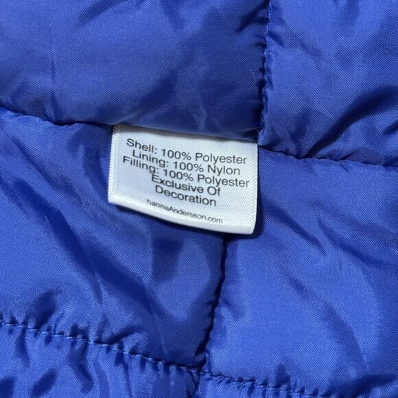 Hanna Andersson Journey’s End Quilted Jacket Kids 130 Blue Rainbow Hooded - Picture 6 of 9